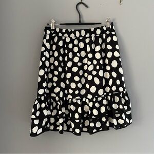 Ann Taylor Animal Print Pull On Flounce Skirt